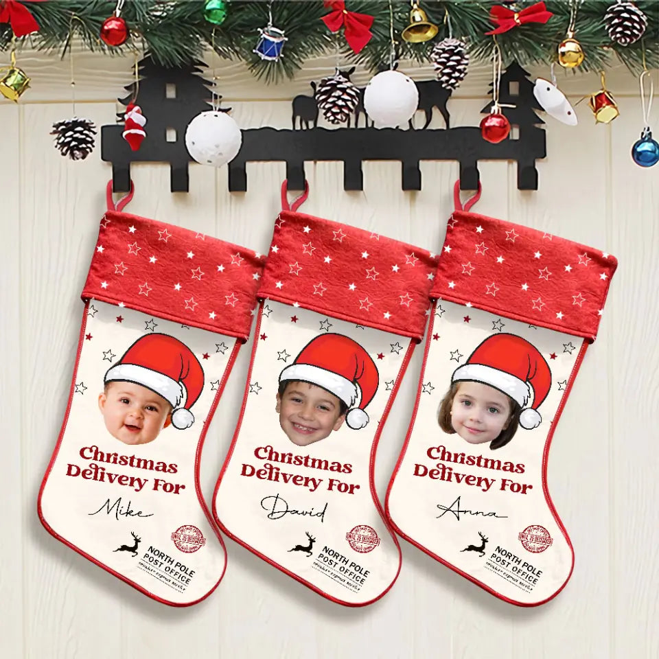 Custom Face Photo Christmas Stocking