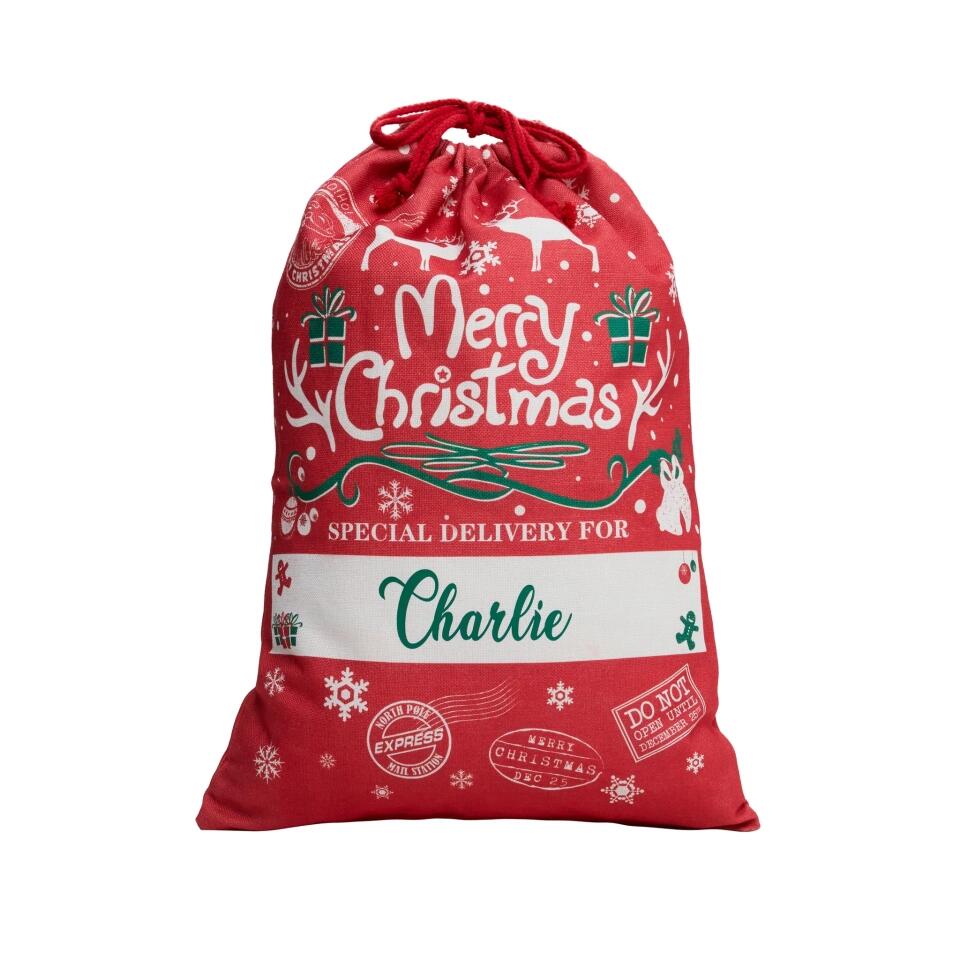 Merry Chrismast Special Gift Delivery - Personalized Christmas Sack Bag