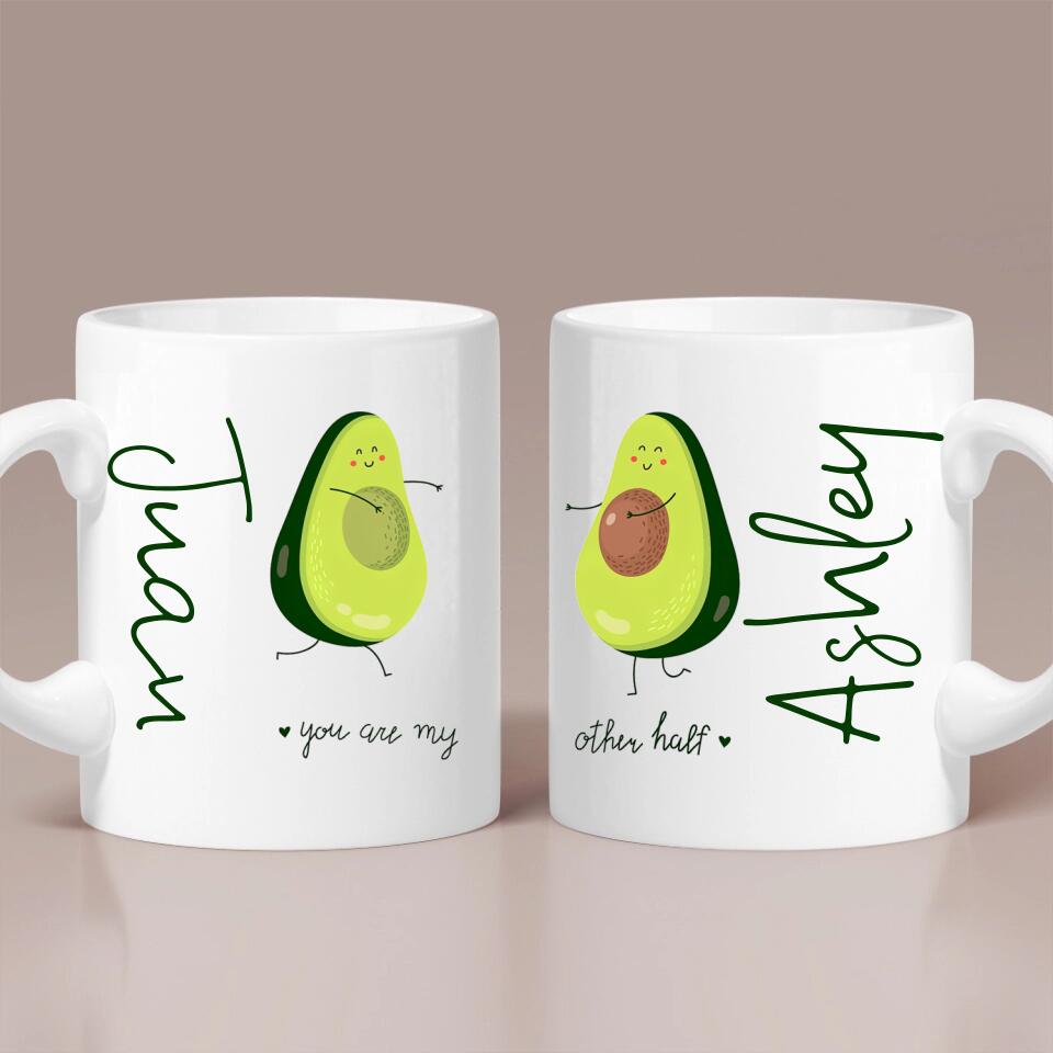 Personalized Valentine Gifts - You Are My Other Half Advocado Personalized Mug Couple Gifts