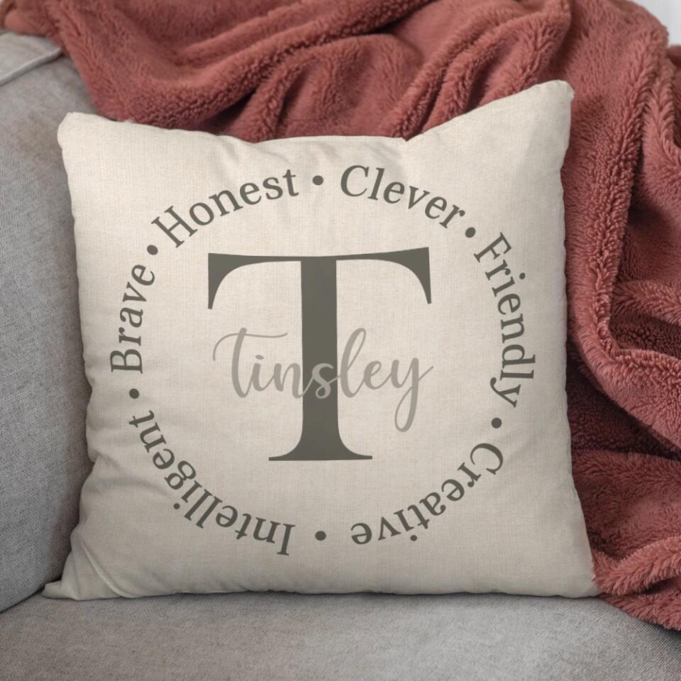 Personalized Family Name Pillow - Monogrammed Gift - Custom Name Pillow