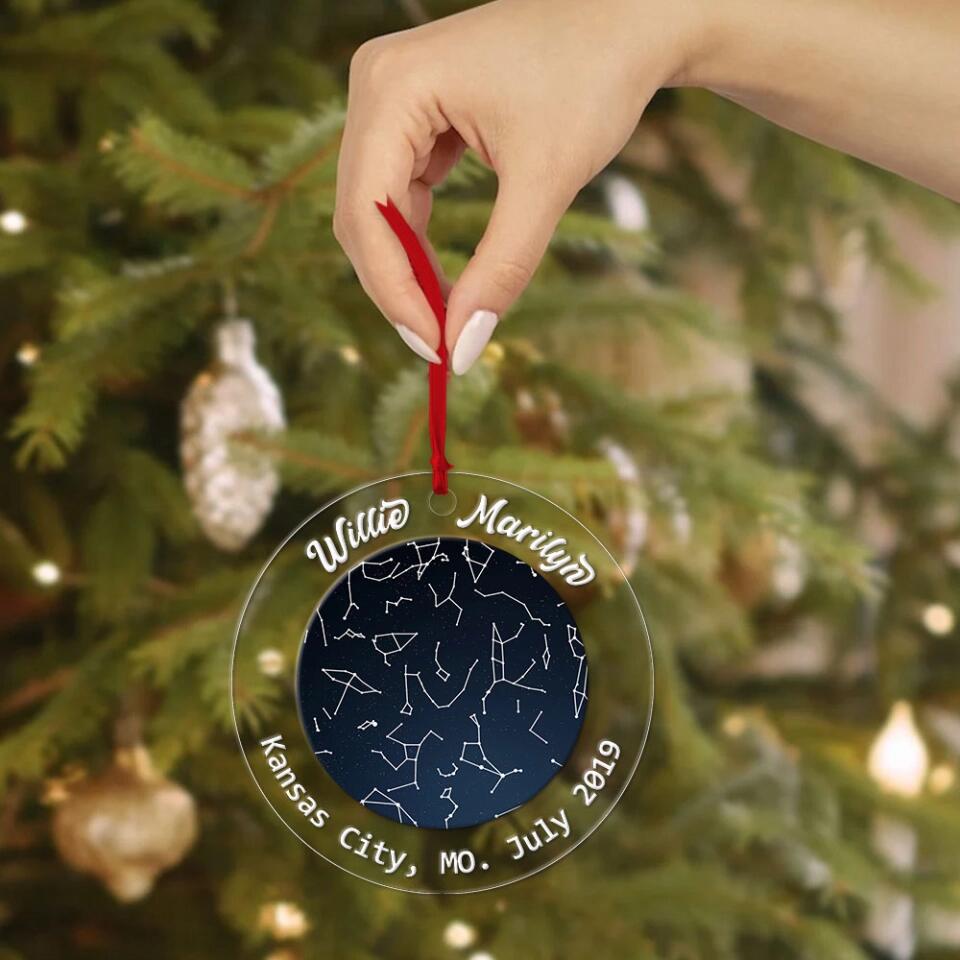 Starmap By Night - Best Anniversary Gift Ornament for Christmas - Decor Christmas Tree - 210IHNLNOR773