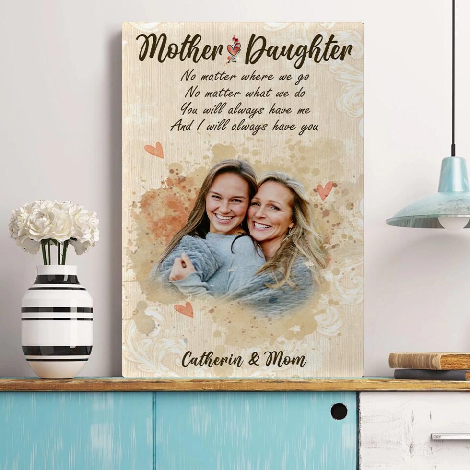 Mother And Daughter No Matter Where We Go Custom Canvas Poster Anniversary Gifts