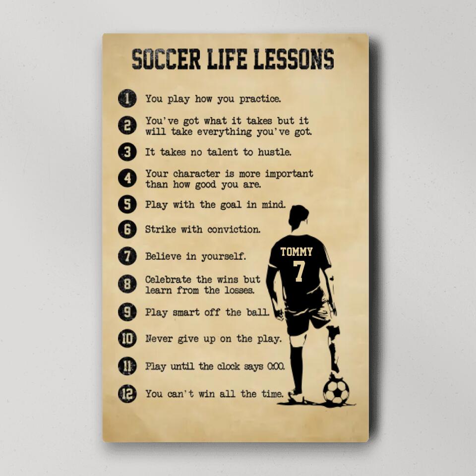 Soccer Life Lessons Custom Canvas Poster Gift For Soccer Players