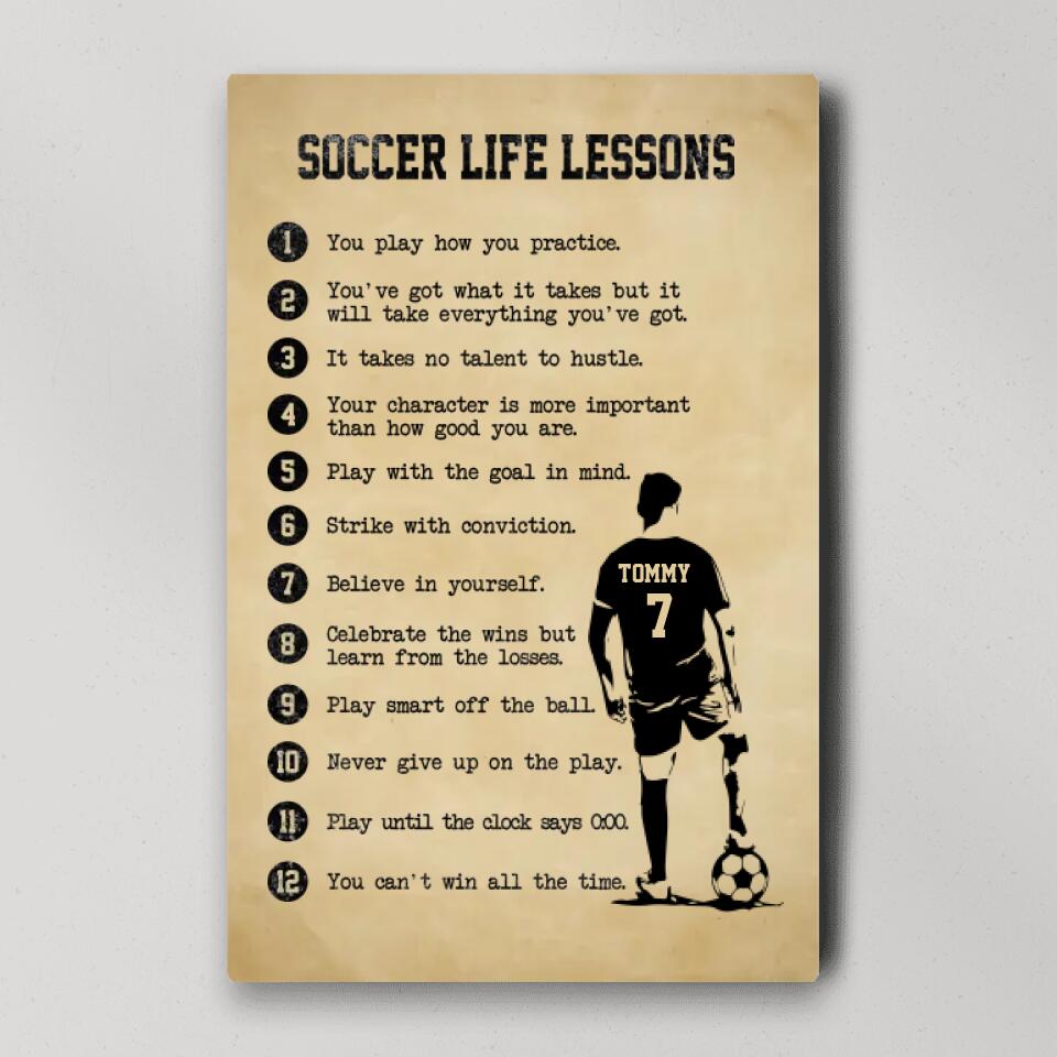 Soccer Life Lessons Custom Canvas Poster Gift For Soccer Players