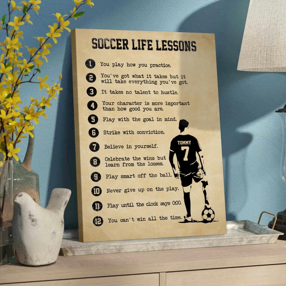 Soccer Life Lessons Custom Canvas Poster Gift For Soccer Players