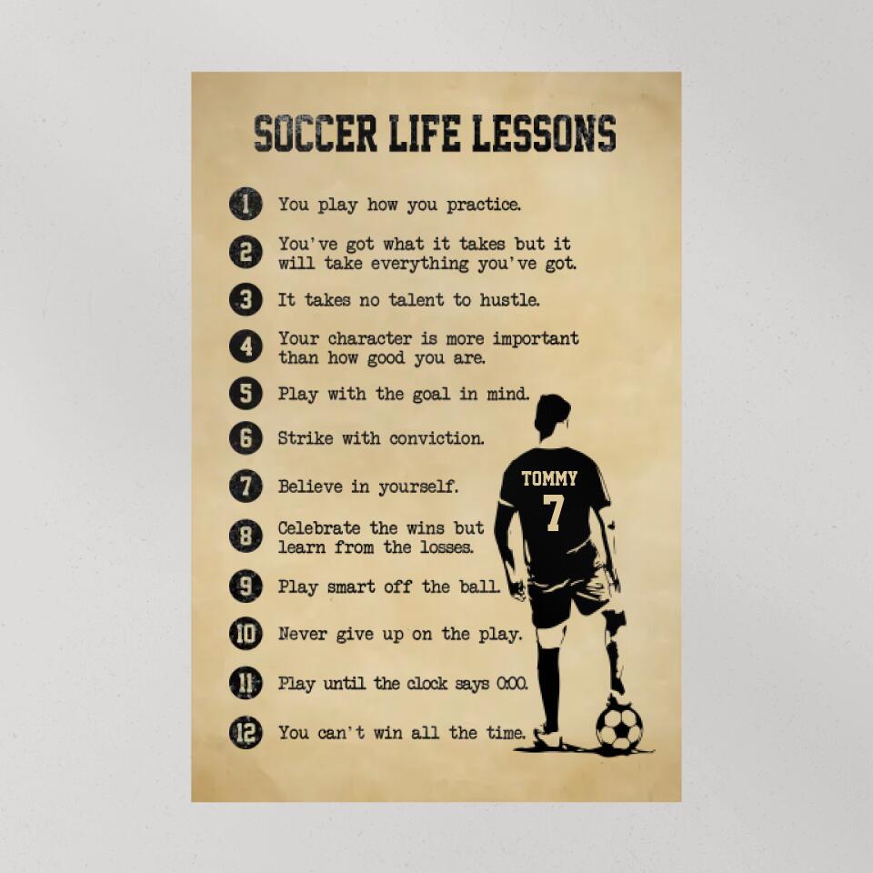 Soccer Life Lessons Custom Canvas Poster Gift For Soccer Players