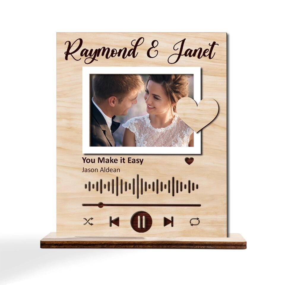 Custom Photo , Song Wooden Plaque for Music Lovers, Valentine Gift, Anniversary Gifts For Her Him - 212IHNLNWP881
