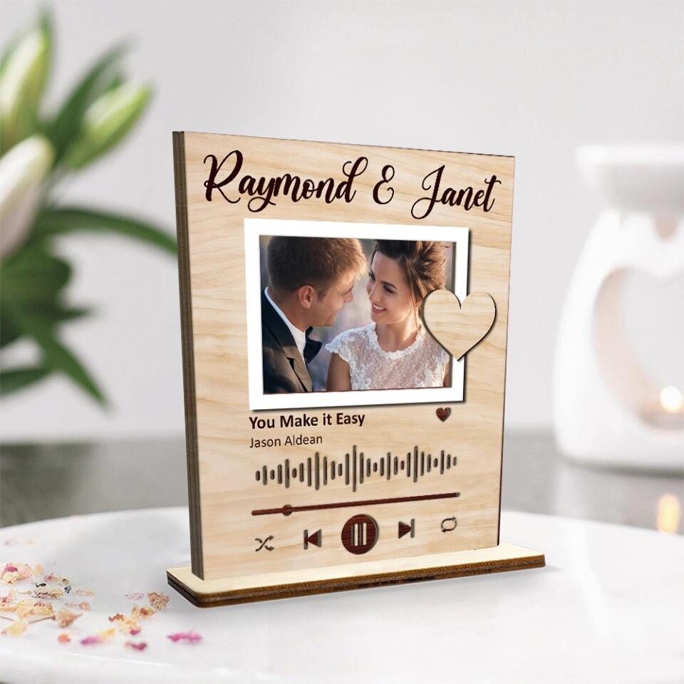 Custom Photo , Song Wooden Plaque for Music Lovers, Valentine Gift, Anniversary Gifts For Her Him - 212IHNLNWP881