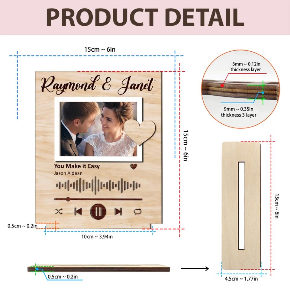 Custom Photo , Song Wooden Plaque for Music Lovers, Valentine Gift, Anniversary Gifts For Her Him - 212IHNLNWP881