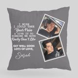I Wish I Could Take Your Pain Personalized Photo and Name Canvas Pillow
