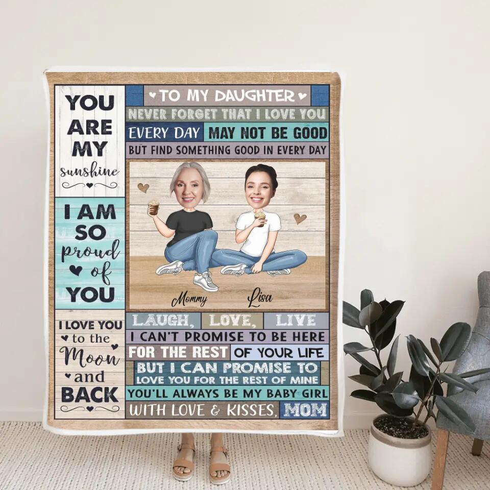 To My Daughter, I'm So Proud of You - Best custom Photo and Name Fleece Blanket Gift Idea for Daughter/ For Her - 212IHNLNBL899