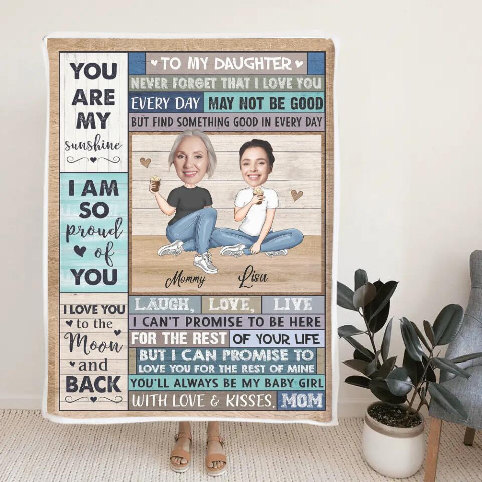 To My Daughter, I'm So Proud of You - Best custom Photo and Name Fleece Blanket Gift Idea for Daughter/ For Her - 212IHNLNBL899
