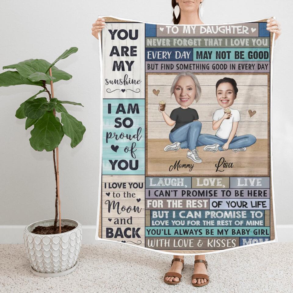 To My Daughter, I'm So Proud of You - Best custom Photo and Name Fleece Blanket Gift Idea for Daughter/ For Her - 212IHNLNBL899