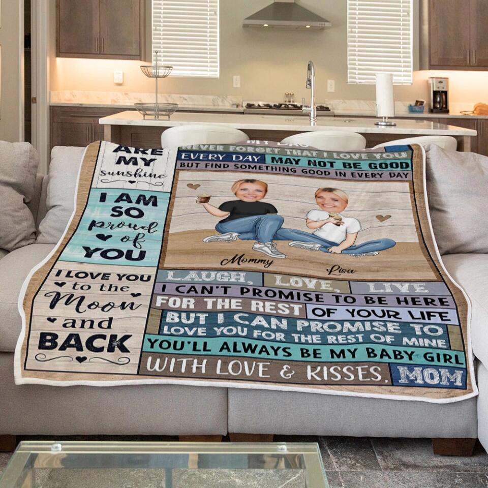 To My Daughter, I'm So Proud of You - Best custom Photo and Name Fleece Blanket Gift Idea for Daughter/ For Her - 212IHNLNBL899