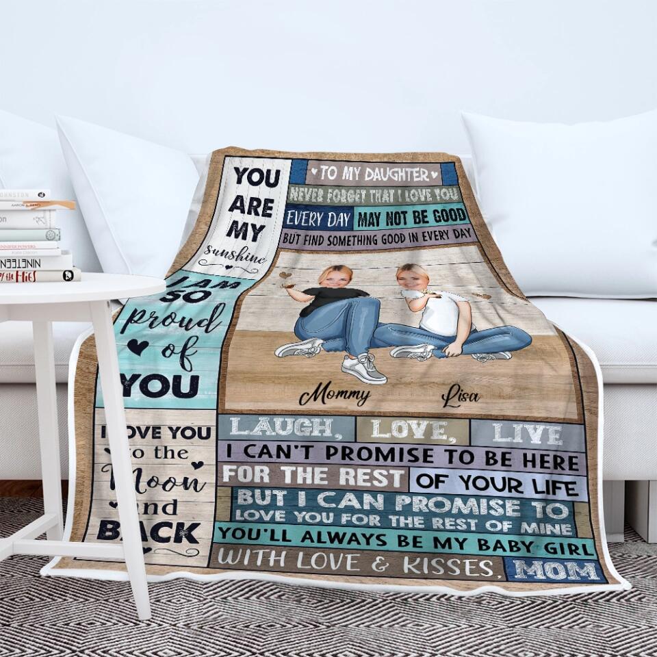To My Daughter, I'm So Proud of You - Best custom Photo and Name Fleece Blanket Gift Idea for Daughter/ For Her - 212IHNLNBL899