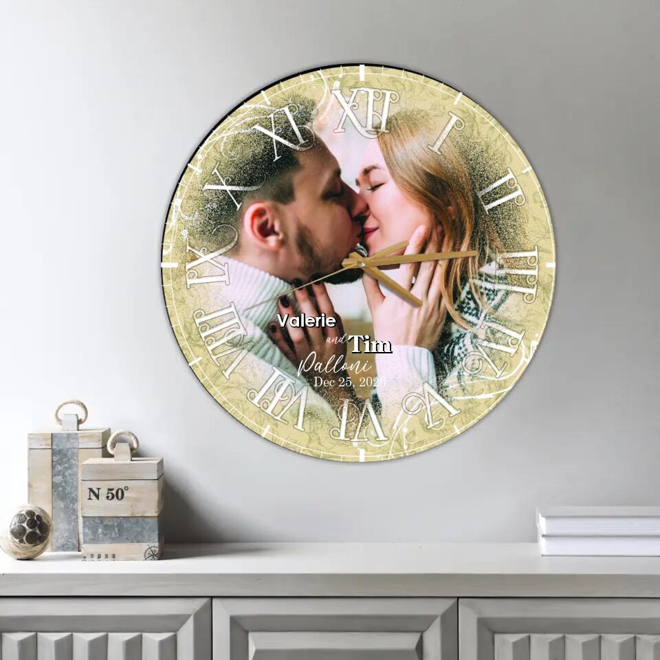 Personalized Valentine Gifts - Personalized Photo Wall Clock Best Gift For Couple