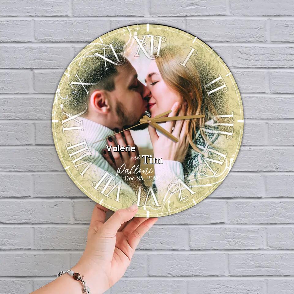 Personalized Valentine Gifts - Personalized Photo Wall Clock Best Gift For Couple