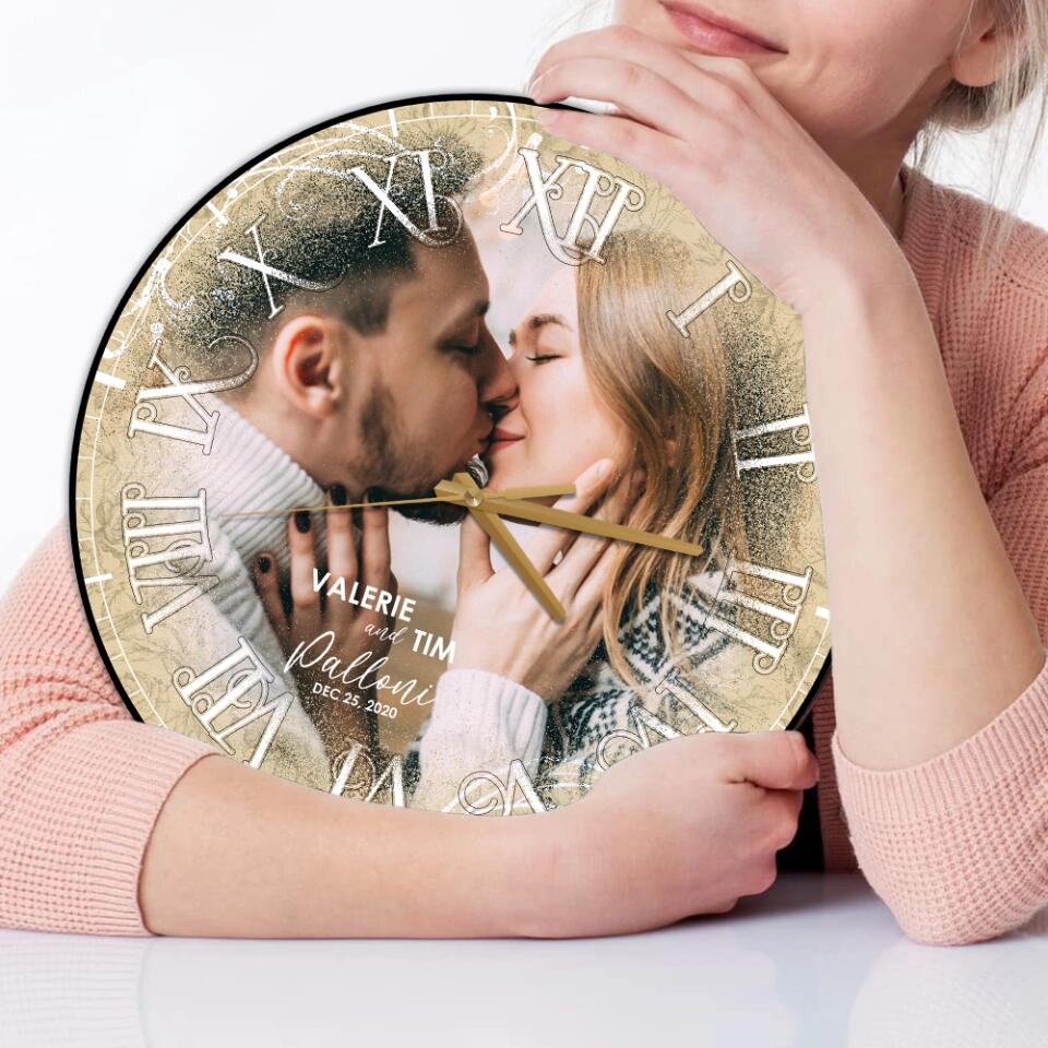 Personalized Valentine Gifts - Personalized Photo Wall Clock Best Gift For Couple