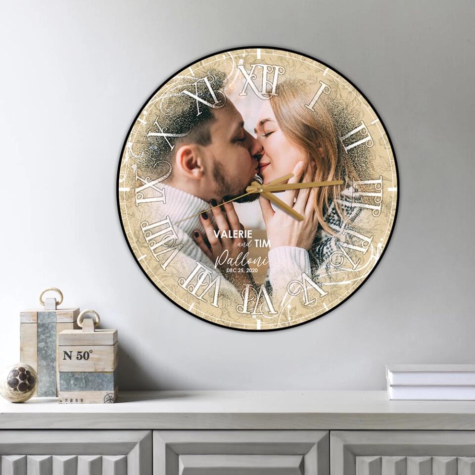Personalized Valentine Gifts - Personalized Photo Wall Clock Best Gift For Couple