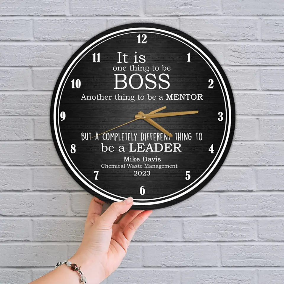 Best Boss Gifts - Personalized Wall Clock - Customised Gifts for Boss on Boss Day, Promotion Day, Birthday, Christmas