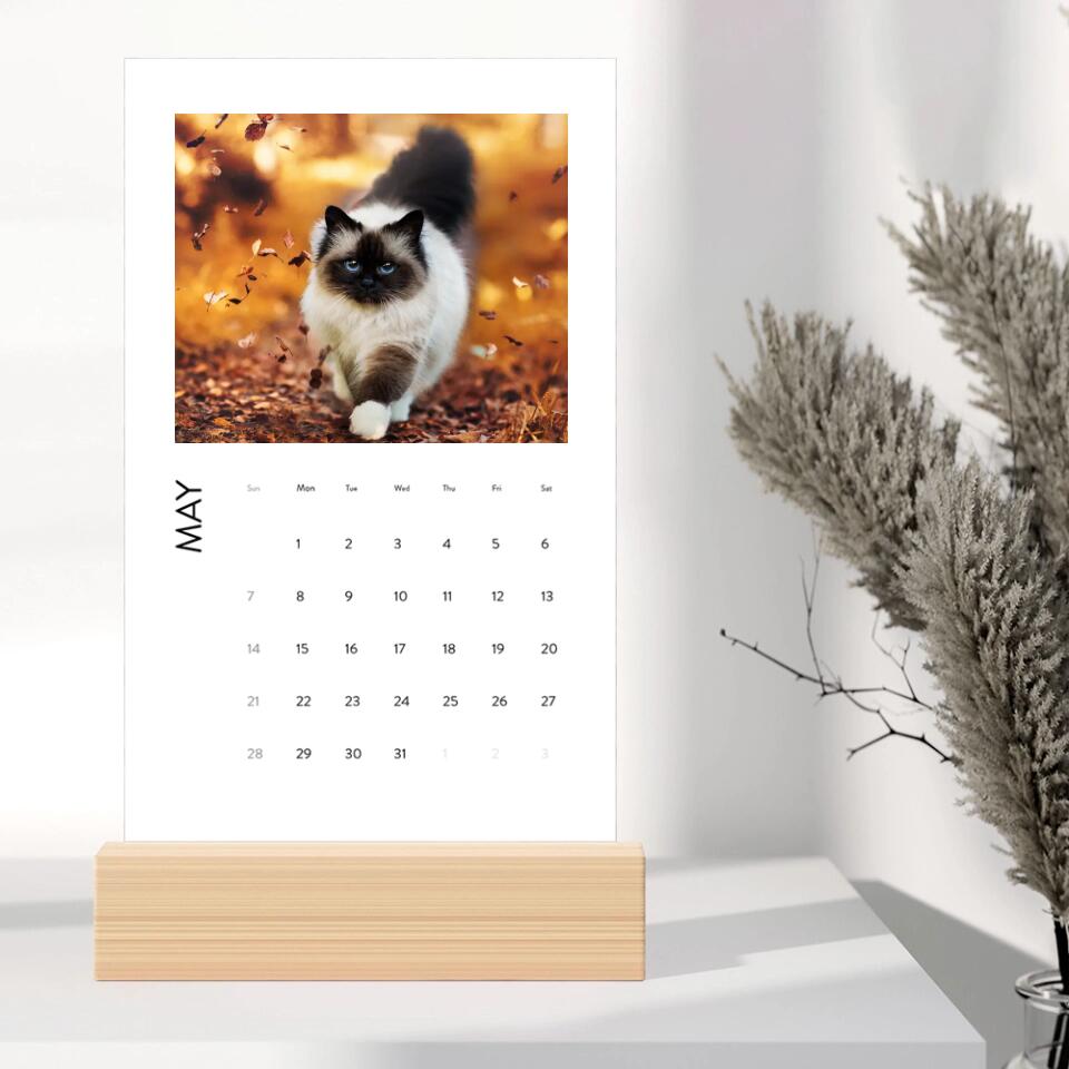 Happy New Year 2023 With Pets Personalized Vertical Desk Calendar
