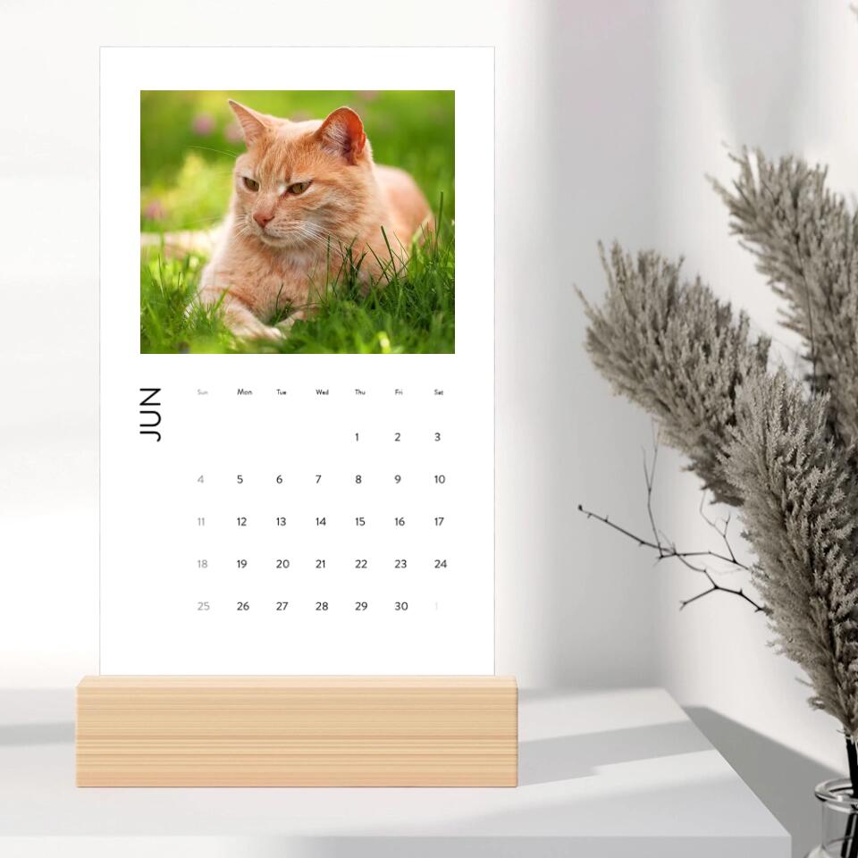 Happy New Year 2023 With Pets Personalized Vertical Desk Calendar