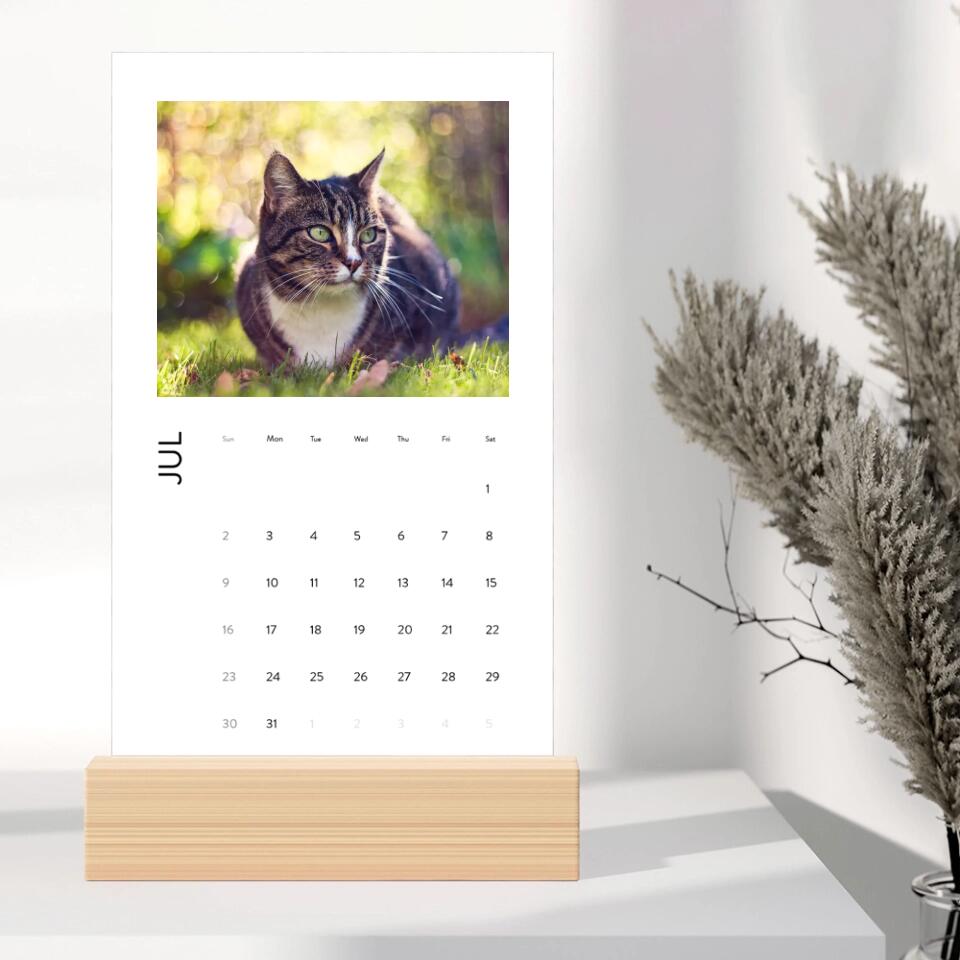 Happy New Year 2023 With Pets Personalized Vertical Desk Calendar