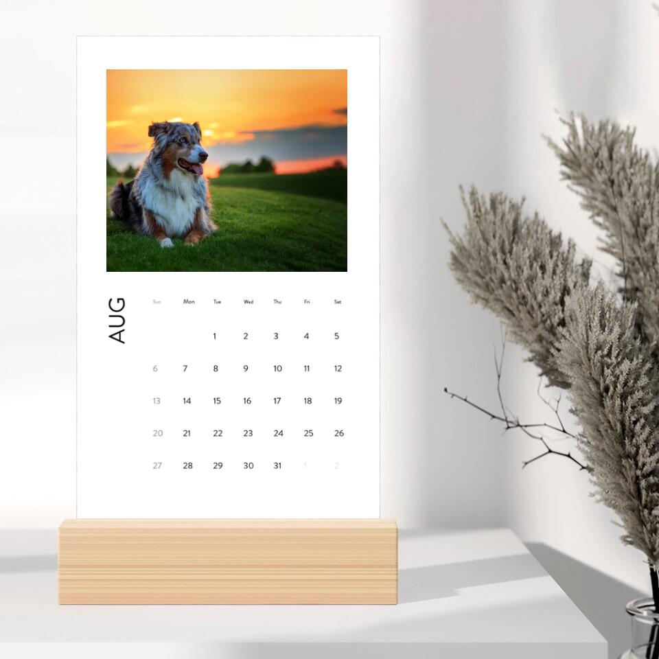 Happy New Year 2023 With Pets Personalized Vertical Desk Calendar