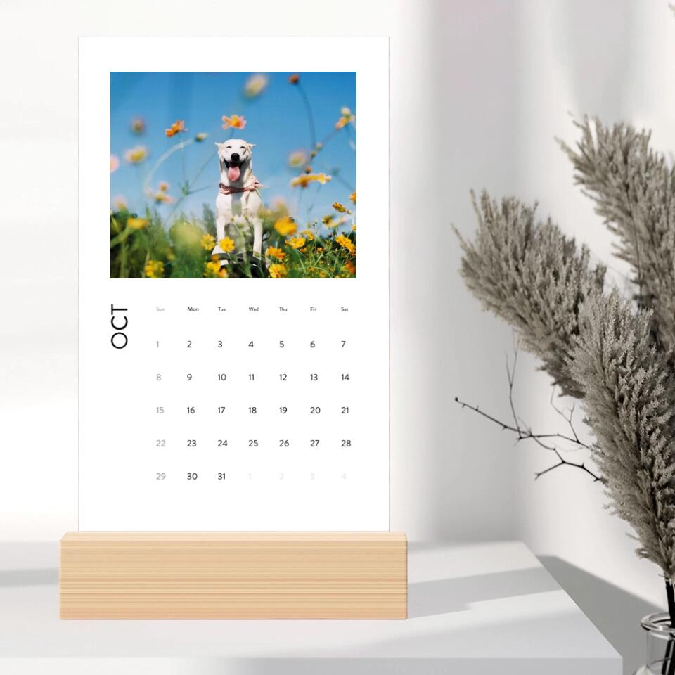 Happy New Year 2023 With Pets Personalized Vertical Desk Calendar