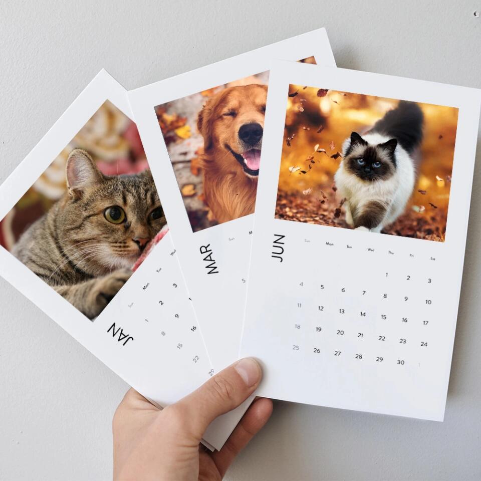 Happy New Year 2023 With Pets Personalized Vertical Desk Calendar