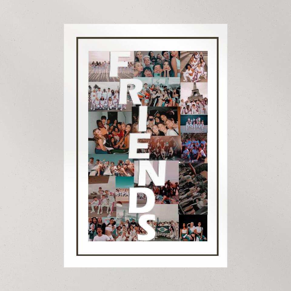Friends Photo Collage Custom Canvas Poster Anniversary Gift For Friends