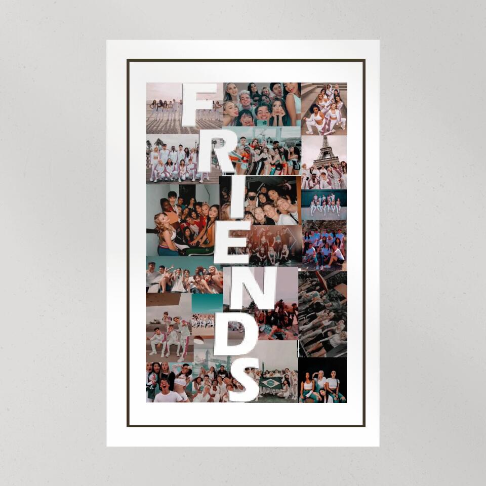 Friends Photo Collage Custom Canvas Poster Anniversary Gift For Friends