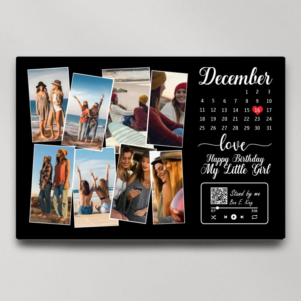 Happy Birthday My Little Girl Custom Canvas Poster Birthday Gift For Daughter