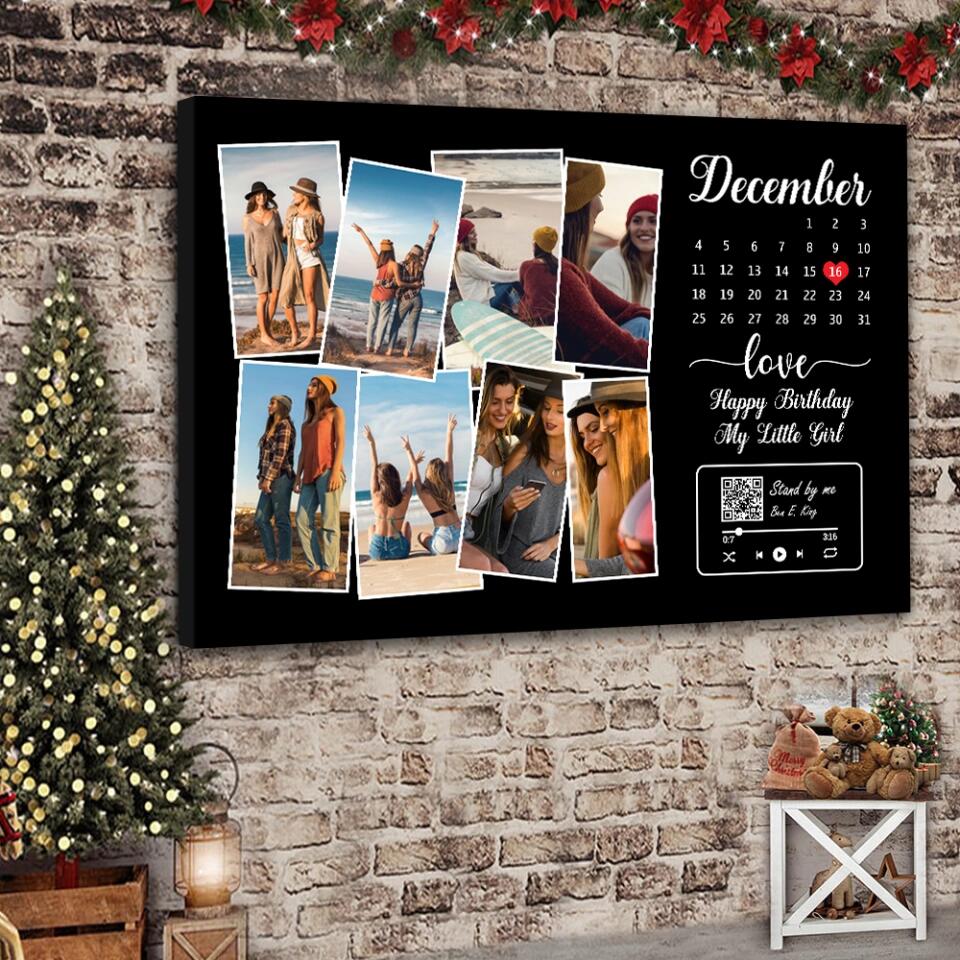 Happy Birthday My Little Girl Custom Canvas Poster Birthday Gift For Daughter