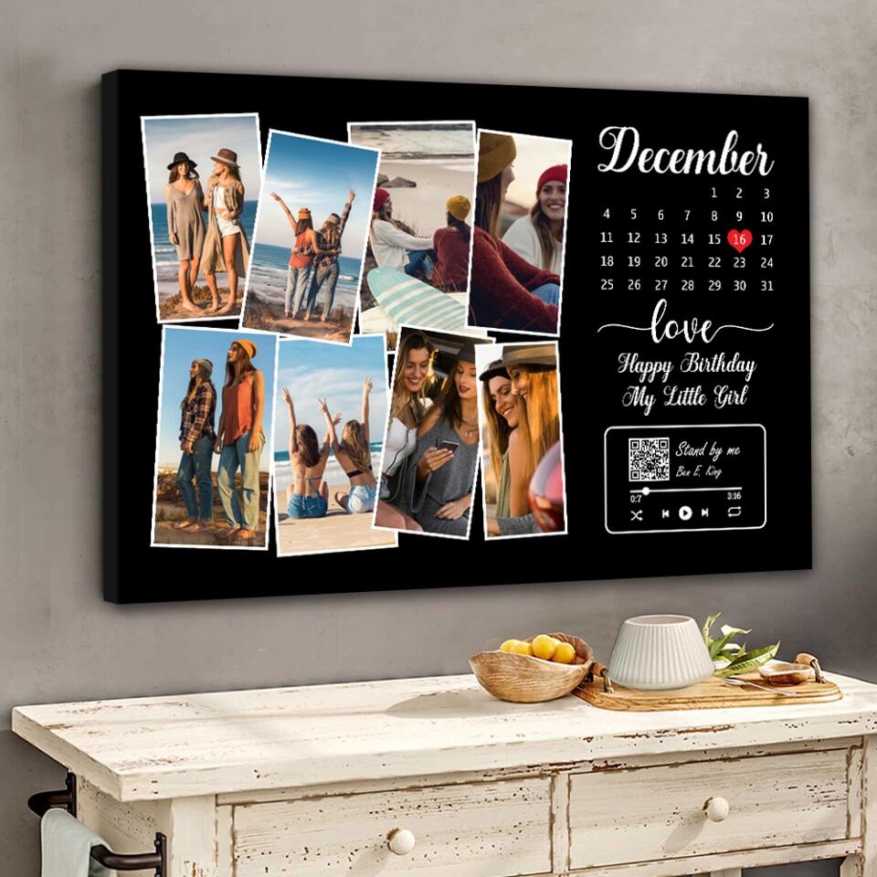 Happy Birthday My Little Girl Custom Canvas Poster Birthday Gift For Daughter