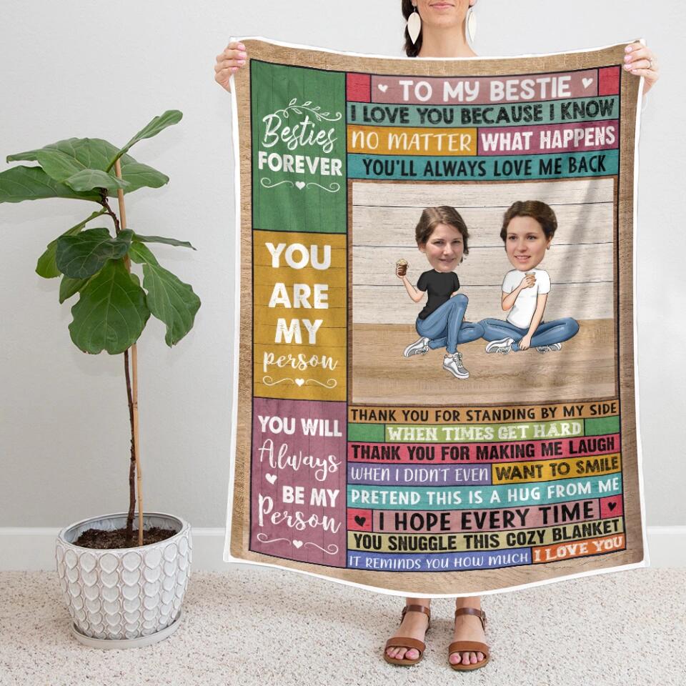 To My Friend Bestie Custom Blanket Birthday Gift For Friends