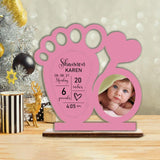 Baby Footprint - Personalized Upload Photo Wooden Plaque - Best Gift For Newborn Baby Anniversary - 212IHNVSWP883