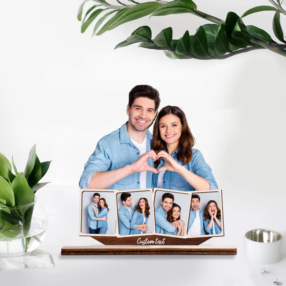Custom Portrait From Photo, Wooden Plaque 3 Layers, Customizable Name And Text - Wooden Table top photo frames - 212IHPLNWP629