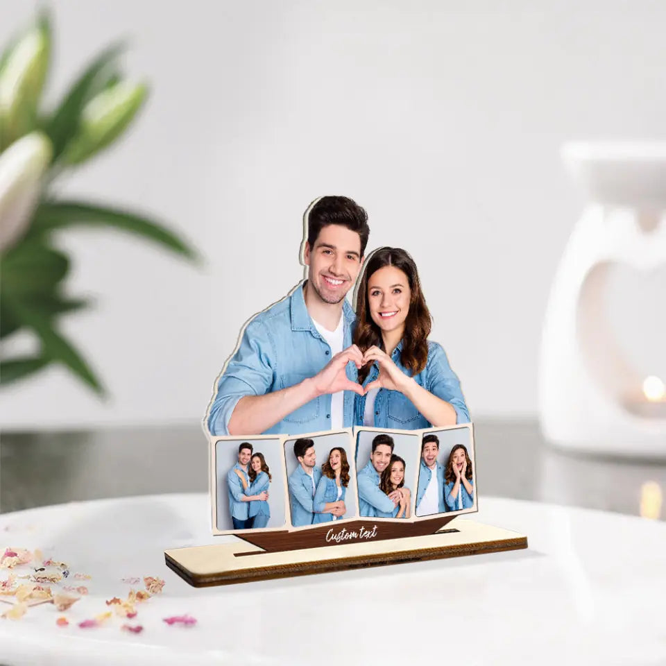 Custom Portrait From Photo, Wooden Plaque 3 Layers, Customizable Name And Text - Wooden Table top photo frames - 212IHPLNWP629