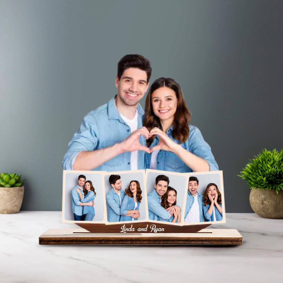 Custom Portrait From Photo, Wooden Plaque 3 Layers, Customizable Name And Text - Wooden Table top photo frames - 212IHPLNWP629