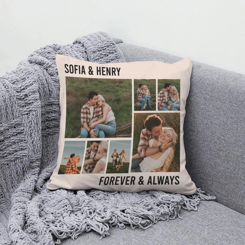Personalized Valentine Gifts - Forever And Always - Personalized Upload Photo Pillow - Best Gift For Couple For Him/Her Anniversary Valentine's Gift - 212IHNVSPI920