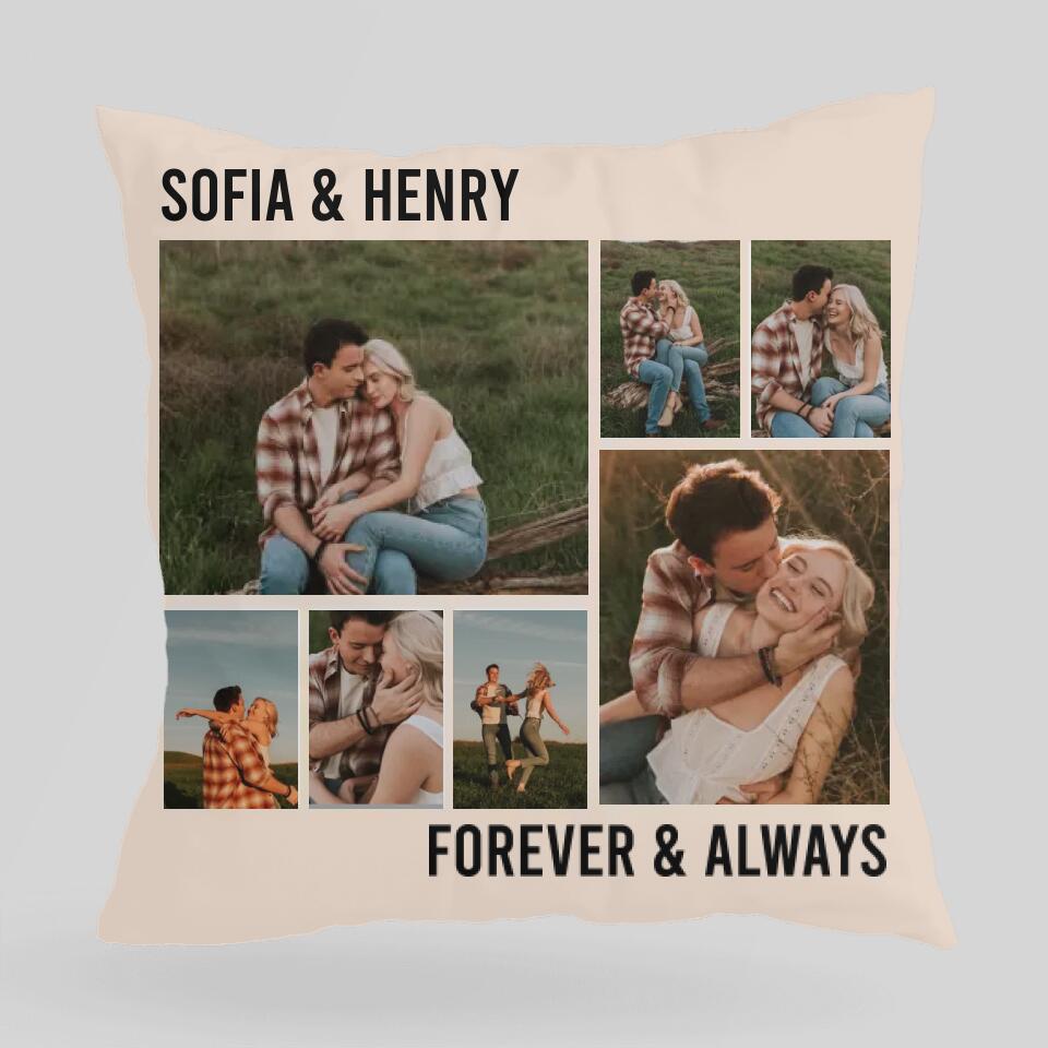 Personalized Valentine Gifts - Forever And Always - Personalized Upload Photo Pillow - Best Gift For Couple For Him/Her Anniversary Valentine's Gift - 212IHNVSPI920