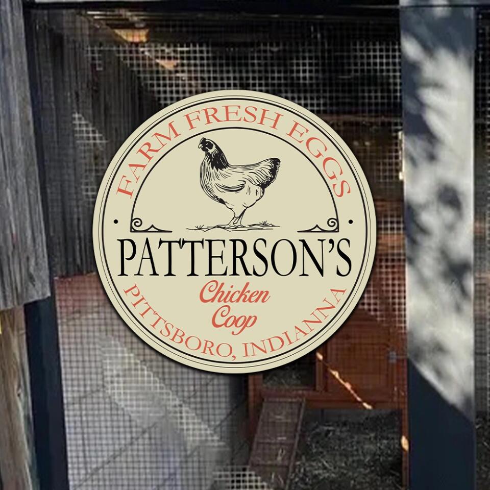 Farm Fresh Eggs Round Wooden Sign