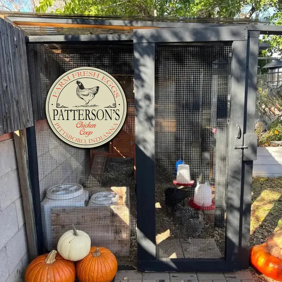 Farm Fresh Eggs Round Wooden Sign