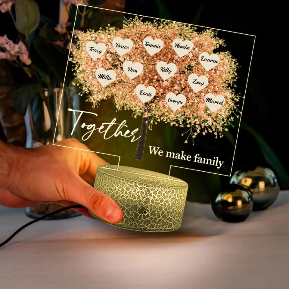 Together We Make Family Tree Custom 3D Light Gift For Family