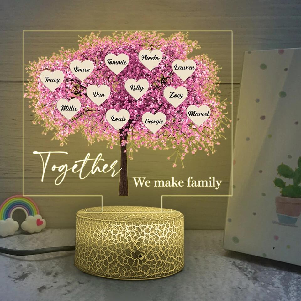 Together We Make Family Tree Custom 3D Light Gift For Family