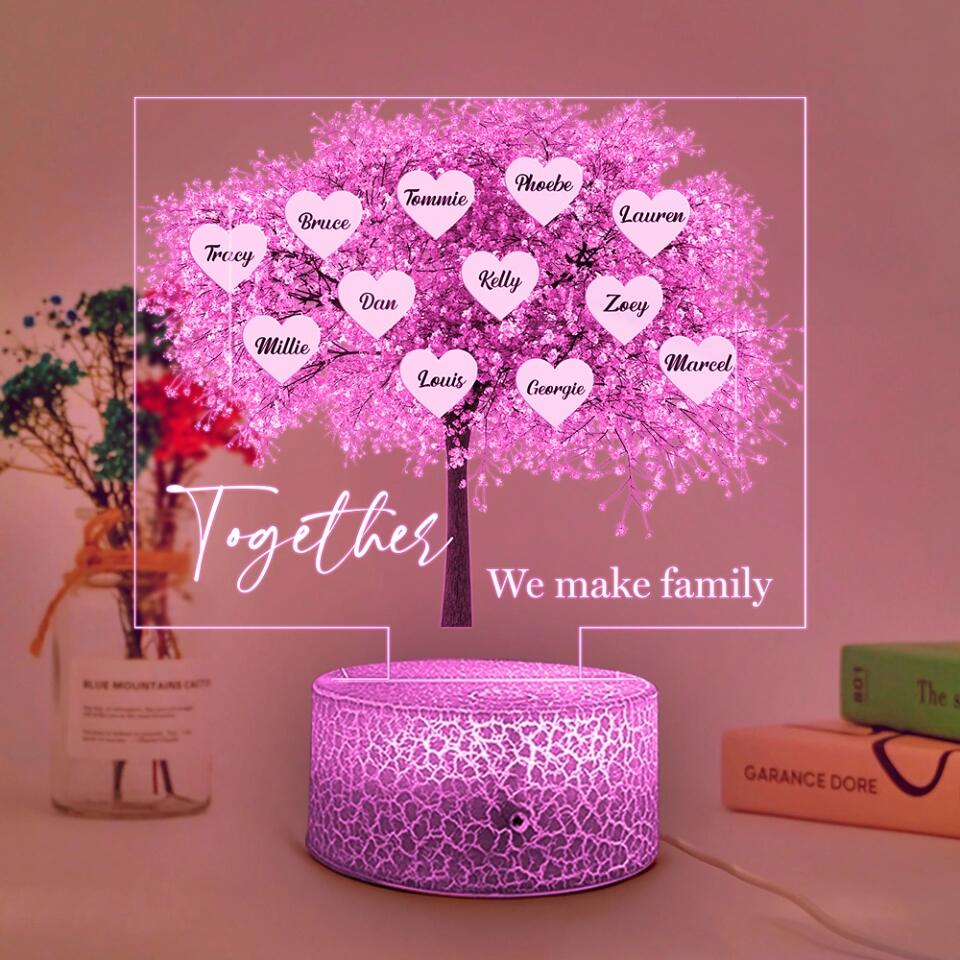 Together We Make Family Tree Custom 3D Light Gift For Family
