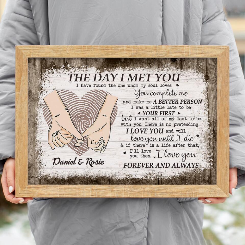 The Day I Met You I Found My Missing Piece - Canvas Poster Wall Art - Personalized Gift For Couples