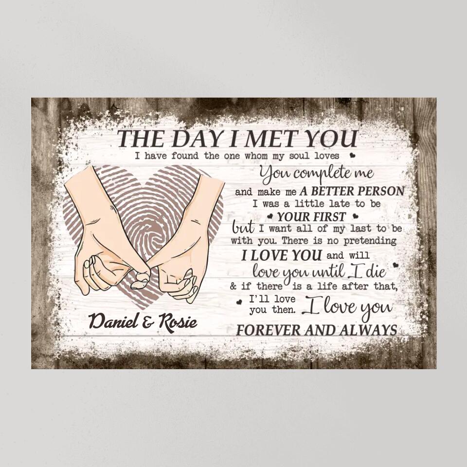 The Day I Met You I Found My Missing Piece - Canvas Poster Wall Art - Personalized Gift For Couples
