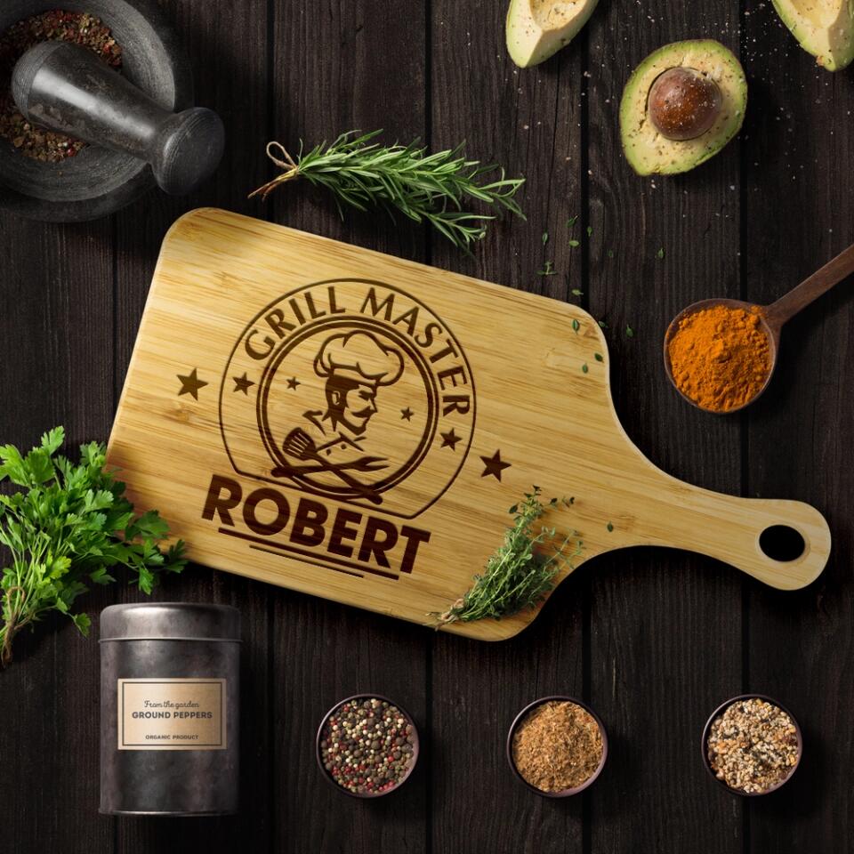 Master Of The Grill The Best Father Personalized Cutting Board